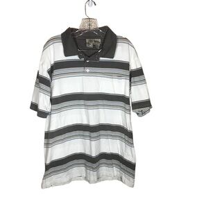 OP men’s polo shirt striped size M brown